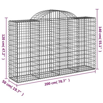 vidaXL Schanskorven 7 st gewelfd 200x50x120/140 cm ijzer