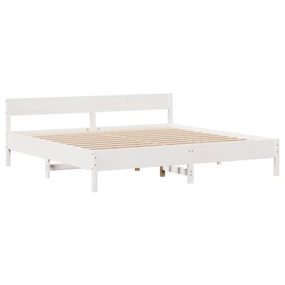 vidaXL Bedframe zonder matras massief grenenhout wit 180x200 cm