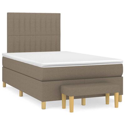 vidaXL Boxspring met matras stof taupe 120x190 cm