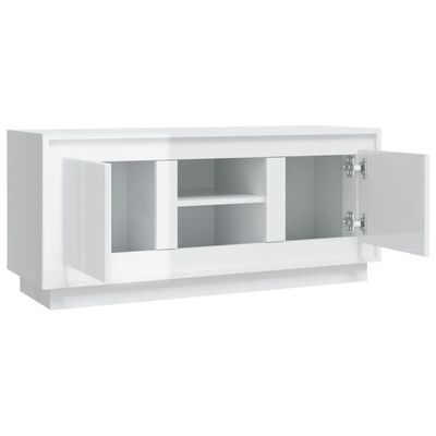 vidaXL Tv-meubel 102x35x45 cm bewerkt hout hoogglans wit