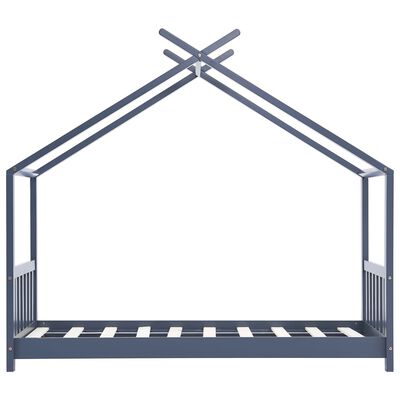 vidaXL Kinderbedframe massief grenenhout grijs 80x160 cm