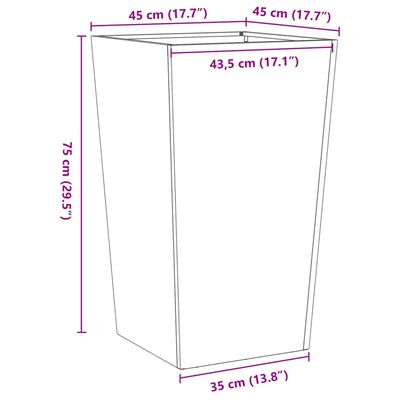 vidaXL Plantenbakken 2 st 45x45x75 cm gegalvaniseerd staal