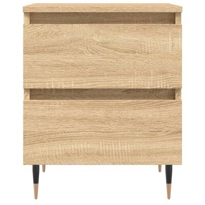 vidaXL Nachtkastje 40x35x50 cm bewerkt hout sonoma eikenkleurig