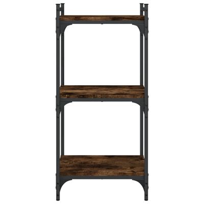 vidaXL Boekenkast 3-laags 40x30x86 cm bewerkt hout gerookt eikenkleur