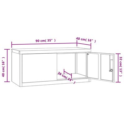 vidaXL Archiefkast 90x40x40 cm staal wit