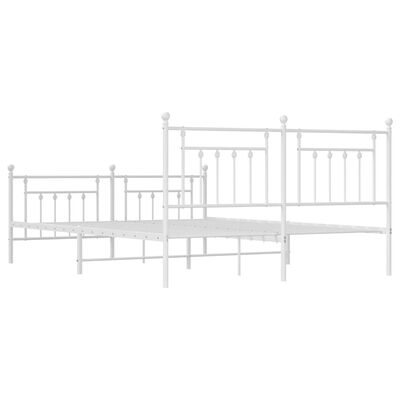 vidaXL Bedframe met hoofd- en voeteneinde metaal wit 160x200 cm