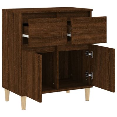 vidaXL Dressoir 60x35x70 cm bewerkt hout bruin eikenkleur