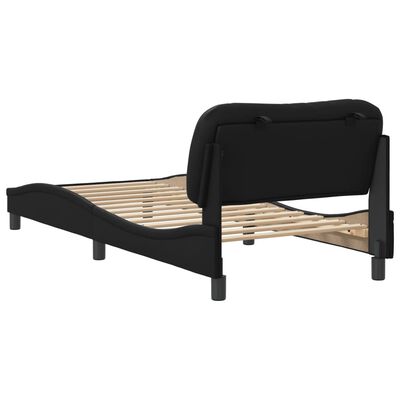 vidaXL Bedframe met hoofdbord kunstleer zwart 90x190 cm