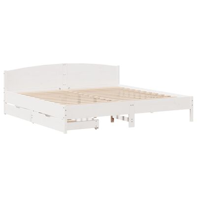 vidaXL Bedframe zonder matras massief grenenhout wit 180x200 cm