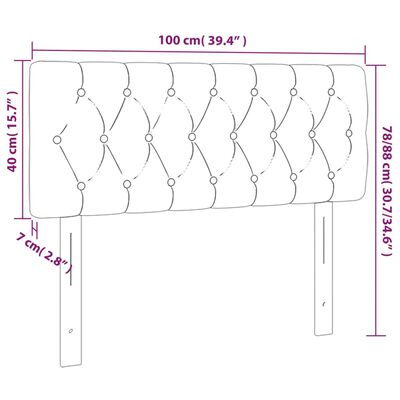 vidaXL Hoofdbord 100x7x78/88 cm fluweel lichtgrijs