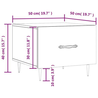 vidaXL Salontafel 50x50x40 cm bewerkt hout betongrijs