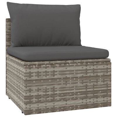 vidaXL 12-delige Loungeset met kussens poly rattan grijs