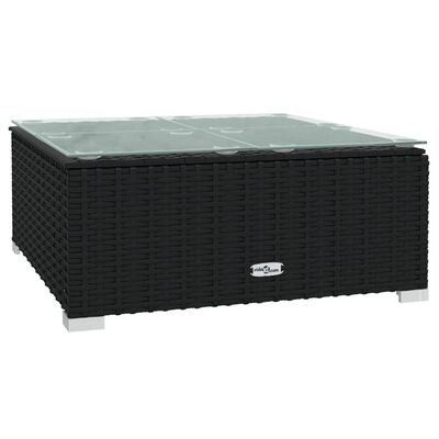 vidaXL 11-delige Loungeset met kussens poly rattan zwart