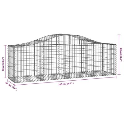 vidaXL Schanskorven 14 st gewelfd 200x50x60/80 cm gegalvaniseerd ijzer