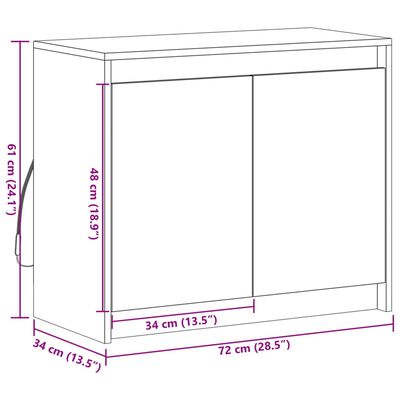 vidaXL Dressoir met LED 72x34x61 cm bewerkt hout sonoma eikenkleurig