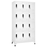 vidaXL Lockerkast 90x45x180 cm staal wit