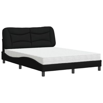 vidaXL Bed met matras stof zwart 120x200 cm