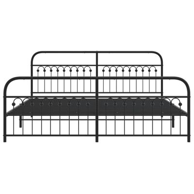 vidaXL Bedframe met hoofd- en voeteneinde metaal zwart 193x203 cm