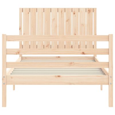 vidaXL Bedframe met hoofdbord massief hout 100x200 cm