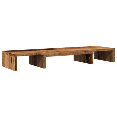 vidaXL Monitorstandaard verstelbaar 80x24x10,5 cm hout oud houtkleurig