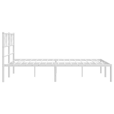 vidaXL Bedframe met hoofdbord metaal wit 140x200 cm