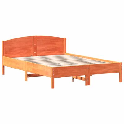 vidaXL Bedframe zonder matras massief grenenhout wasbruin 140x200 cm