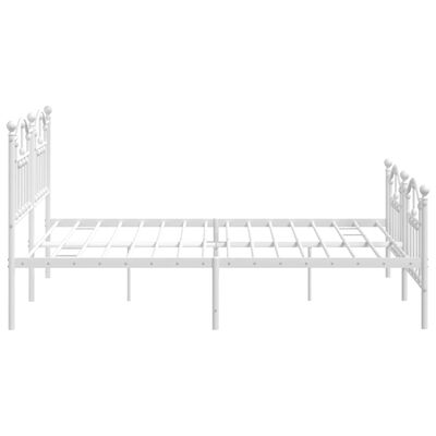 vidaXL Bedframe met hoofd- en voeteneinde metaal wit 180x200 cm