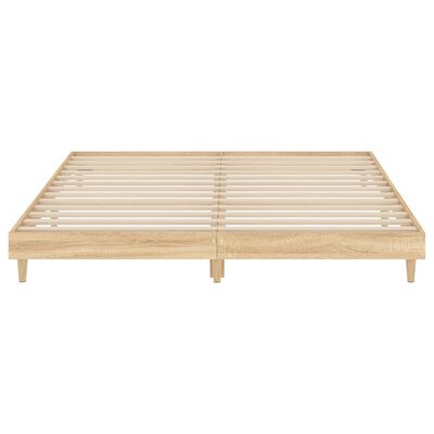 vidaXL Bedframe bewerkt hout sonoma eikenkleurig 180x200 cm