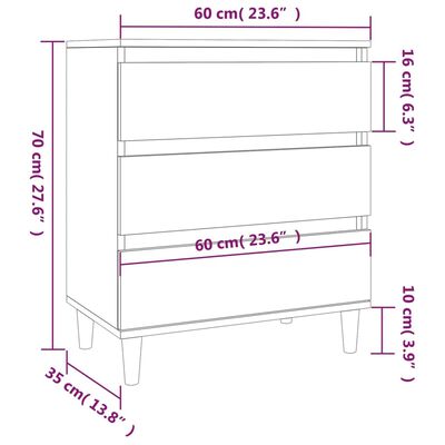 vidaXL Dressoir 60x35x70 cm bewerkt hout sonoma eikenkleurig