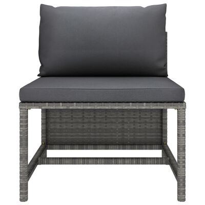 vidaXL 7-delige Loungeset met kussens poly rattan grijs