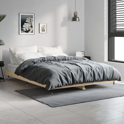 vidaXL Bedframe zonder matras hout sonoma eikenkleurig 140x190 cm