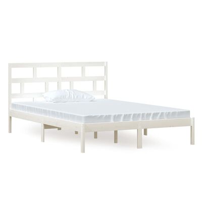 vidaXL Bedframe massief grenenhout wit 140x200 cm