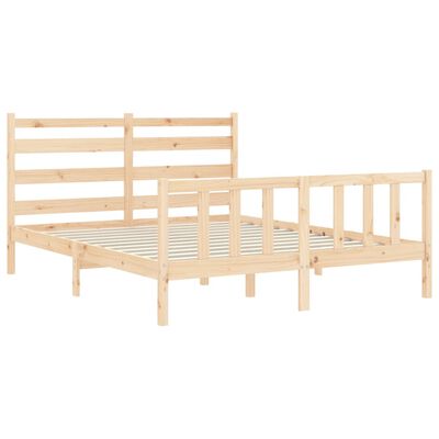 vidaXL Bedframe met hoofdbord massief hout