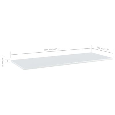 vidaXL Wandschappen 4 st 100x40x1,5 cm bewerkt hout hoogglans wit