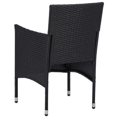 vidaXL 11-delige Tuinset poly rattan zwart