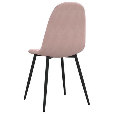 vidaXL Eetkamerstoelen 6 st fluweel roze