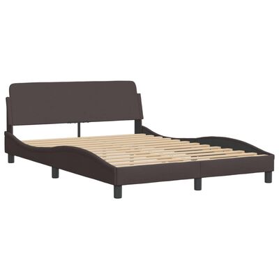 vidaXL Bed met matras stof donkerbruin 140x200 cm