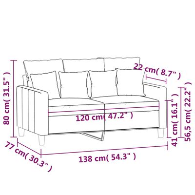 vidaXL Tweezitsbank 120 cm fluweel lichtgrijs