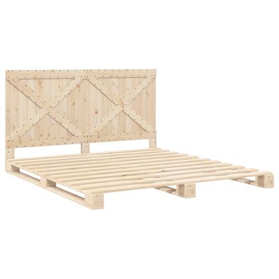 vidaXL Bedframe met hoofdbord massief grenenhout 200x200 cm