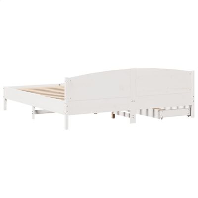 vidaXL Bedframe zonder matras massief grenenhout wit 180x200 cm