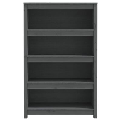 vidaXL Boekenkast 80x35x126 cm massief grenenhout grijs