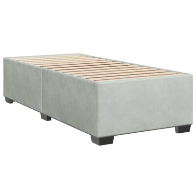 vidaXL Boxspring met matras fluweel lichtgrijs 100x200 cm