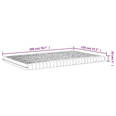 vidaXL Schuimmatras 7 zones hardheid 20 ILD 120x200 cm wit