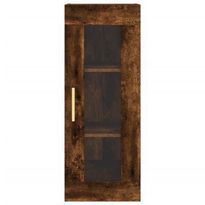 vidaXL Hoge kast 34,5x34x180 cm bewerkt hout gerookt eikenkleurig