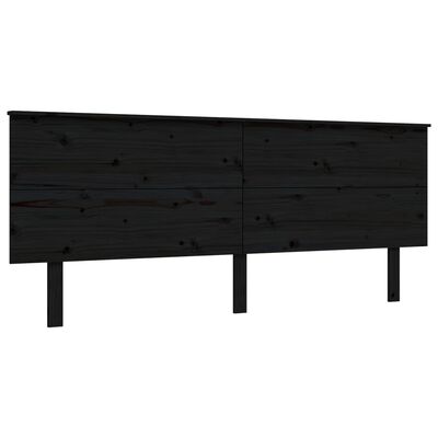 vidaXL Bedframe met hoofdbord massief hout zwart