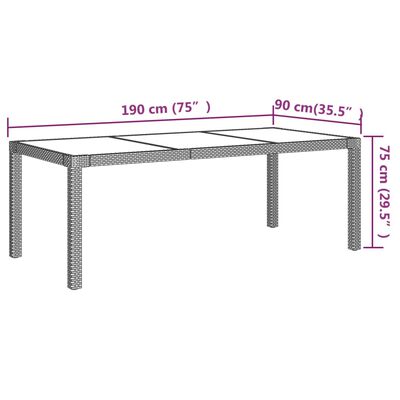 vidaXL 7-delige Tuinset met kussens poly rattan zwart