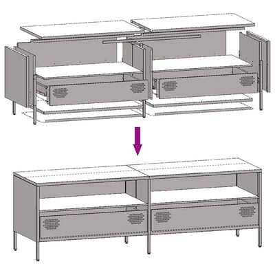 vidaXL Tv-meubel 135x39x43,5 cm koudgewalst staal mosterdgeel