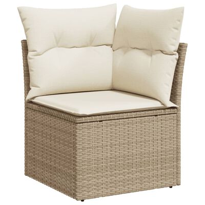 vidaXL 12-delige Loungeset met kussens poly rattan beige