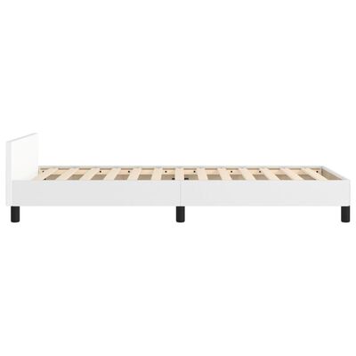 vidaXL Bedframe met hoofdbord kunstleer wit 90x190 cm