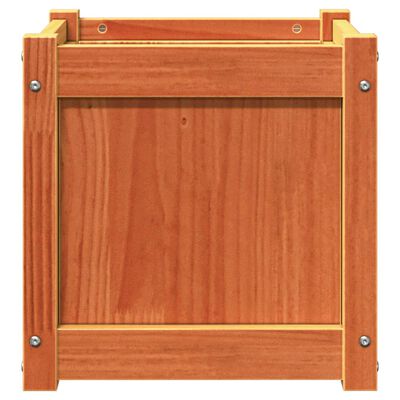 vidaXL Plantenbak 40x40x40 cm massief grenenhout wasbruin